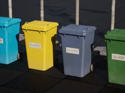 Game ready Street Props Low-poly 3D model