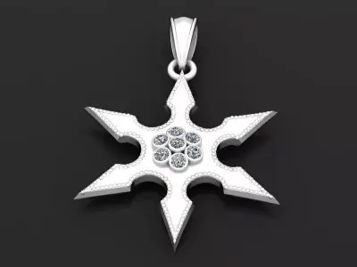 gold star pendant 3D printable model  3D print model