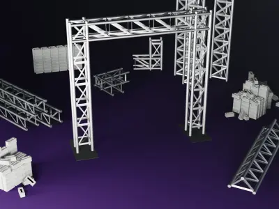 Truss System Low-poly 3D model