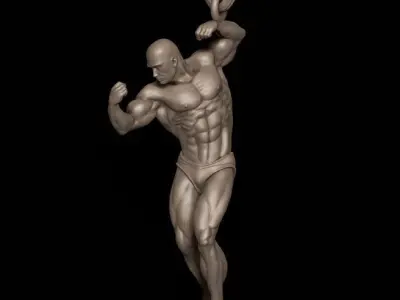 Bodybuilder pendant 3D print model