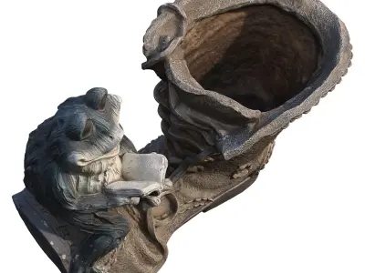 Garden sculpture Frog on a boot 3D model