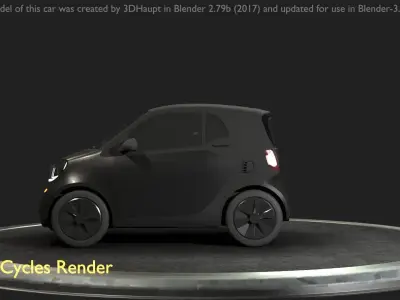 City Car 11 Small Type-E Black  Low-poly 3D model