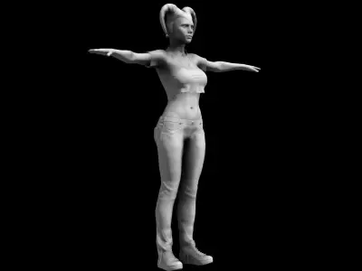 Soccer Fan Girl International 3D model