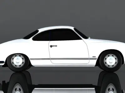Volkswagen Karmann Ghia Low-poly 3D model