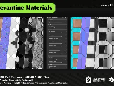 30 High quality Levantine material SBS and SBSAR files 3D model