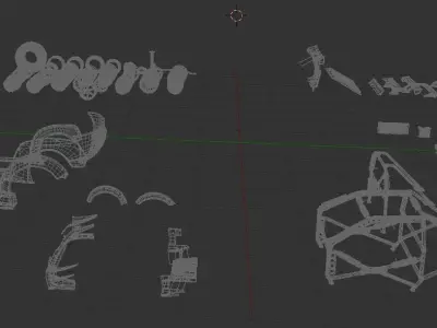 Car tuning pack 3D model