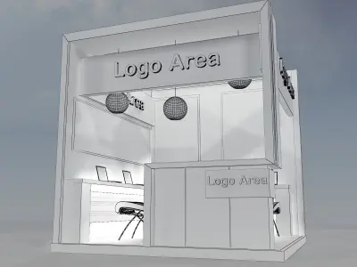 Booth Exhibition Stand a214 3D model
