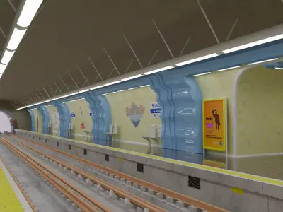 Metro station Paris 3D model