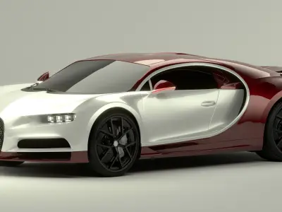 Bugatti Chiron Sport 2021 White  3D model