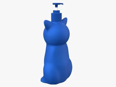 Cat Liquid Soap Dispenser Blue Version 3D model