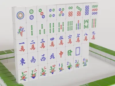 Mahjong Low-poly 3D model