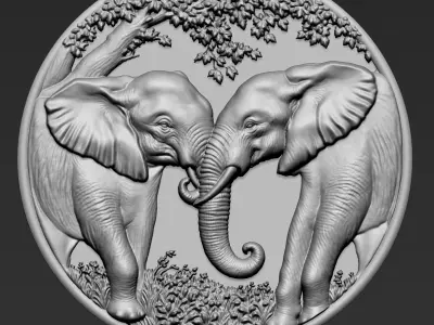 Elephants A52 3D print model