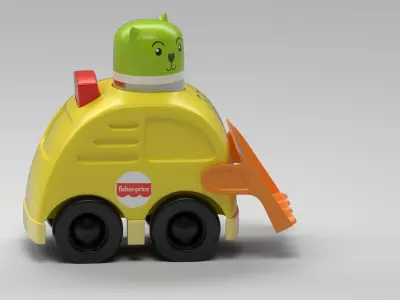 yellow rattle car 3D model