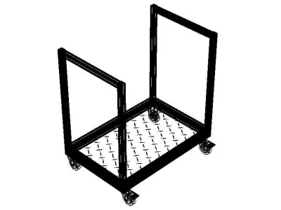 Aluminum Firewood Holder Cart 3D model