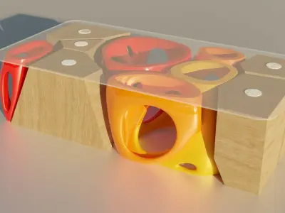 SciFi Cells Coffee Table Low-poly 3D model