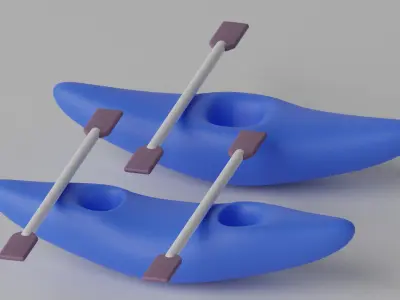 Cartoon Kayak 3D model