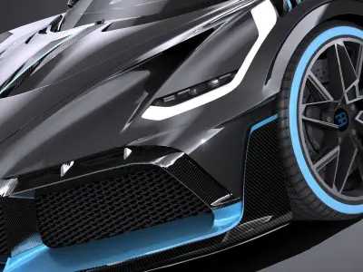 LowPoly Bugatti Divo 2019 Low-poly 3D model