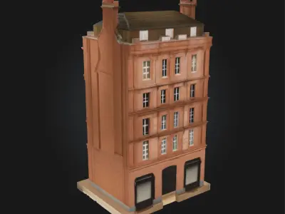 Grand Facade Model  Regal Architecture for Cinematic Worlds 3D model