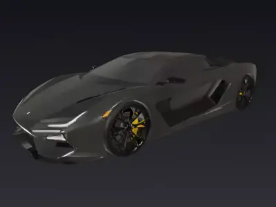 Matte Black Futuristic Concept Car 3D model