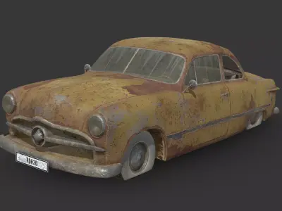 Abandoned Car - Ford Custom Club Coupe Low-poly 3D model