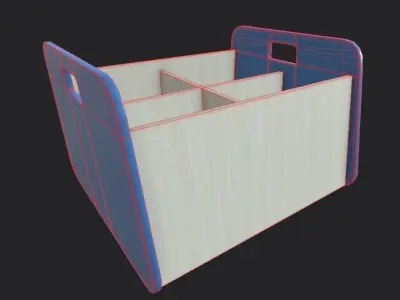 Double Storage Unit Blue Low-poly 3D model
