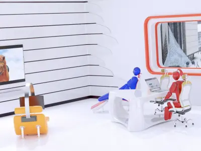 Interior futuristic 3D model