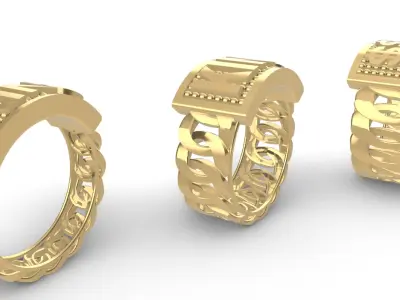 0252 Dollar King Cuban Ring 3D print model
