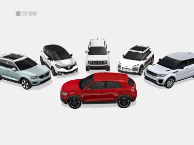 Compact SUV 6 car colection 3D Model Pack