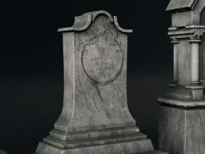 gothic gravestones Low-poly 3D model