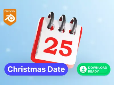 Christmas Date Calendar Low-poly 3D model