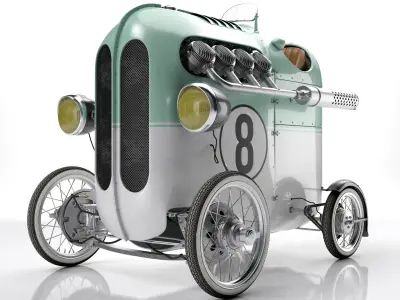 Steampunk Race Car 3D model