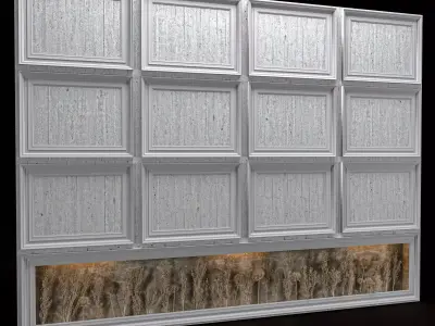Modern Decorative Wall Panel with Dried Grass Display 3D Model 3D model