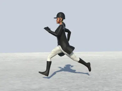 Jockey Female Rigged  Low-poly 3D model