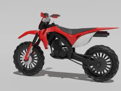 Red low poly Dirtbike 3D model