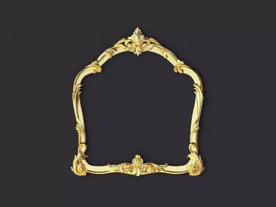 mirror gold ornate frame 3D model purchase