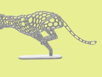 Cheetah Voronoi Wireframe for 3D Print 3D print model