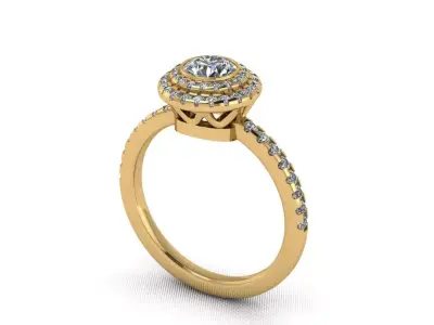 Solitaire engagement ring 3D print model 23