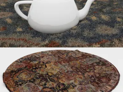 Round Rug Set 85 3D model