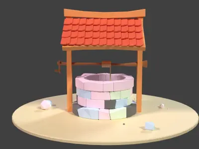 Cartoon Well Free low-poly 3D model