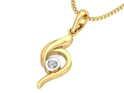 Solitaire Women Pendant 3dm STL OBJ FBX Renders Details 3D print model 62