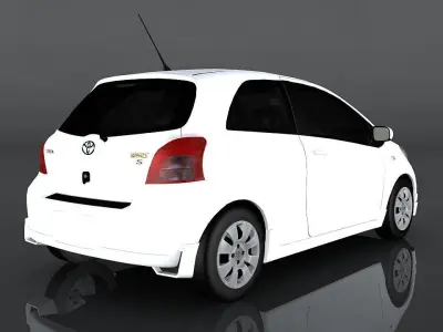 Toyota Yaris S Low-poly 3D model