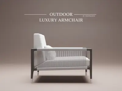 Outdoor luxury wooden chair 3D model
