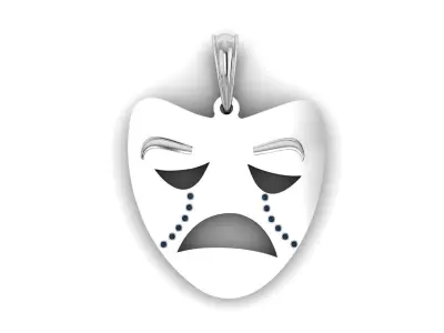 SAD JOKER FACE MASK PENDANT 3D PRINTABLE MODEL  3D print model