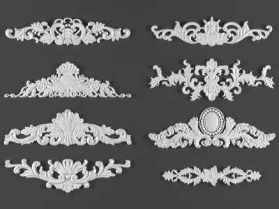 8 ornamental classic decoration 3d model kitbash vol 12 3D model
