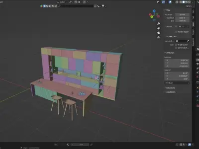 Modern Kitchen 3D model purchase