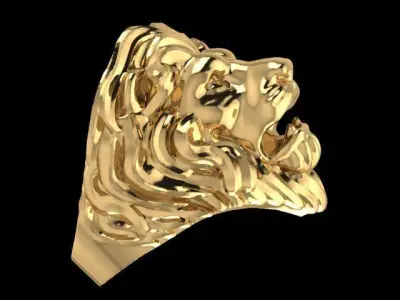 Lion Ring 3D print model
