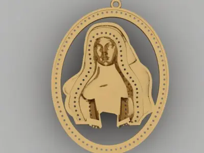 Mary  pendant  with gems 3d  3D model