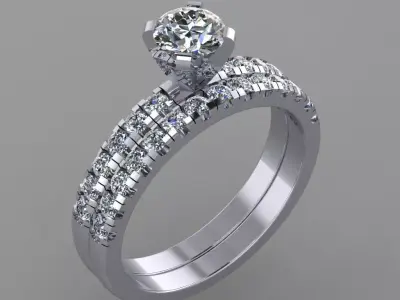 Minimal diamond ring with band 3D print model