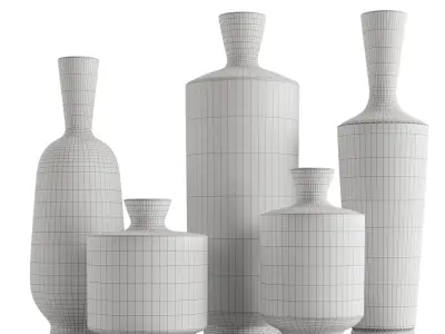 Ceramic Vases Set 3 by Berndt Friberg 3D model