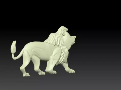 Walking Lion Relief 3D print model